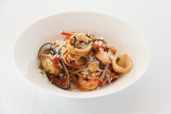 Seafood Spaghetti |สปาเก็ตตี้ทะเลผัดซอสมะเขือเทศ 